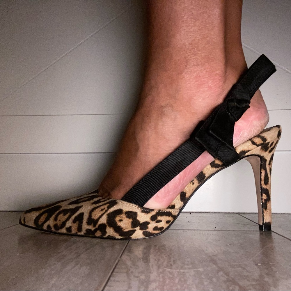 Jessica Simpson Sz 7 1/2M Leather WornOnce Leopard